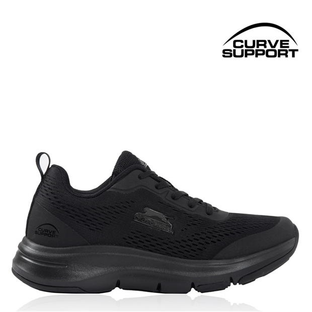 Black/Black - Slazenger - Curve Support E-Mesh Trainers Ladies