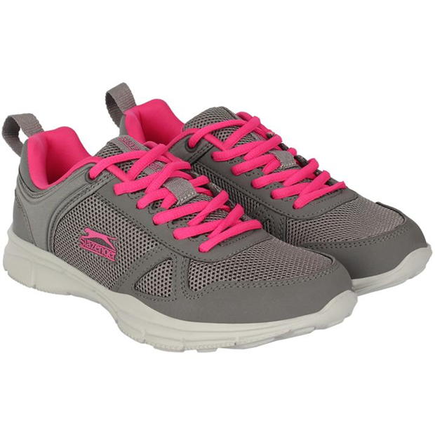 Charcoal/Pink - Slazenger - Force Mesh Running Shoes Ladies