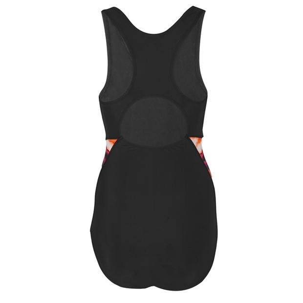 Black/Orange - Slazenger - Splice Racerback Swimsuit Womens