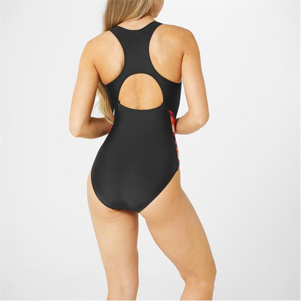 Black/Orange - Slazenger - Splice Racerback Swimsuit Womens