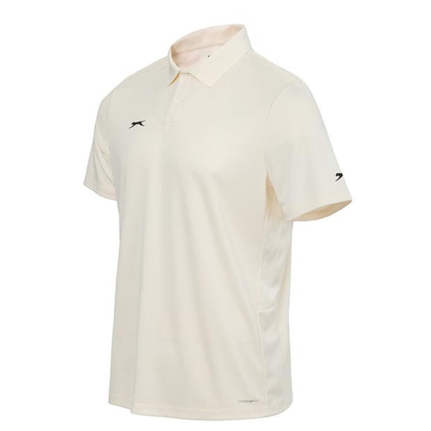 Cream - Slazenger - Short Sleeve Cricket Shirt Mens