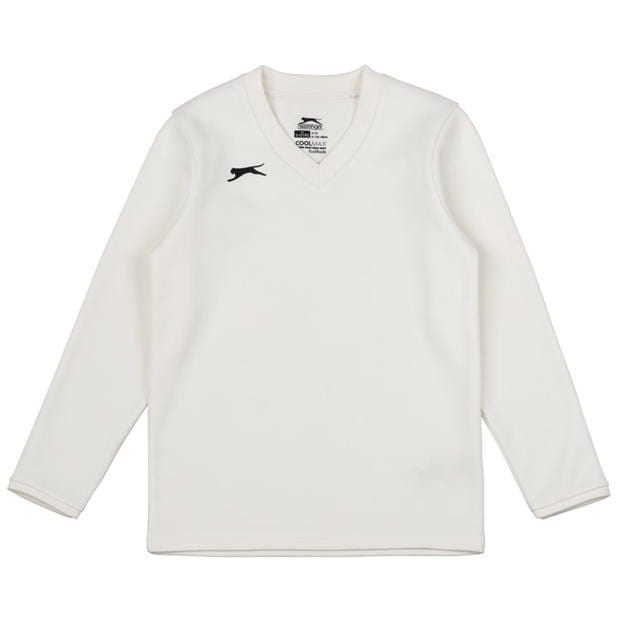 White - Slazenger - Aero Long Sleeve Sweater Juniors