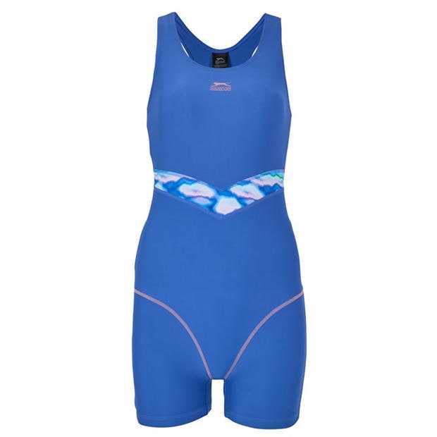 Blue/Purple - Slazenger - Splice Boyleg Swimsuit Womens