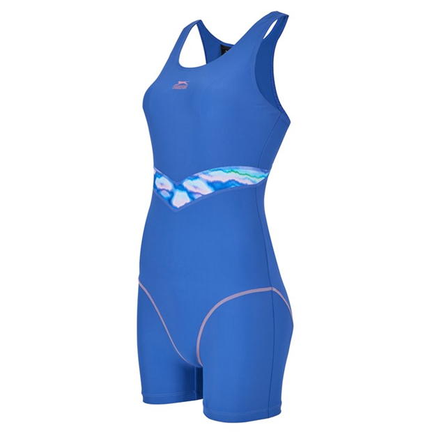 Blue/Purple - Slazenger - Splice Boyleg Swimsuit Womens