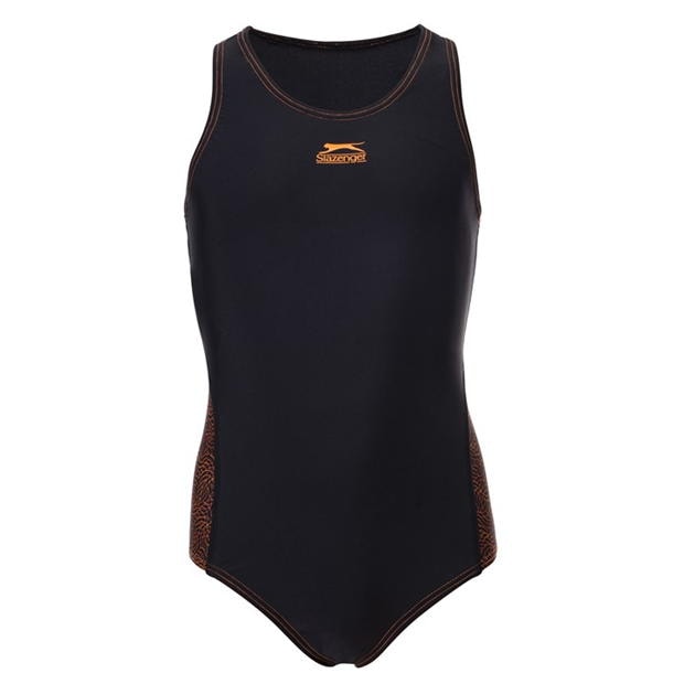 Black - Slazenger - Splice Racer Back Swimsuit Junior Girls