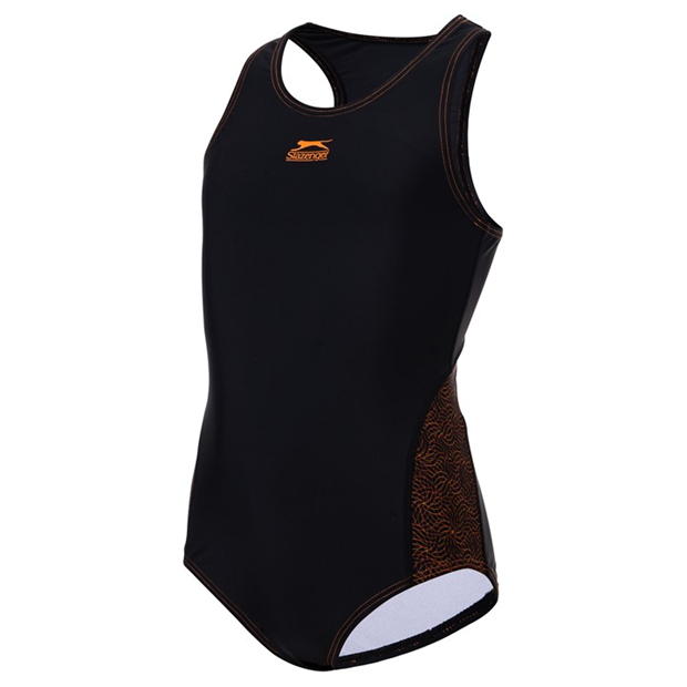 Black - Slazenger - Splice Racer Back Swimsuit Junior Girls