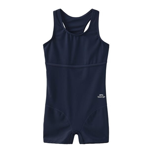 Navy - Slazenger - LYCRA® XTRA LIFE™ Boyleg Swimming Suit Junior Girls