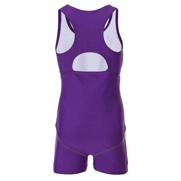 Purple - Slazenger - Boyleg Swimsuit Junior Girls