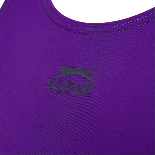 Purple - Slazenger - Boyleg Swimsuit Junior Girls