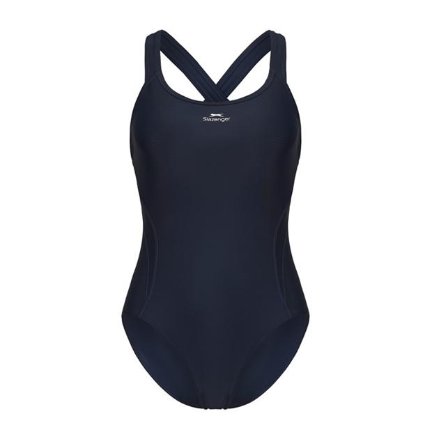 Navy - Slazenger - LYCRA® XTRA LIFE ™ X Back Swimsuit Ladies