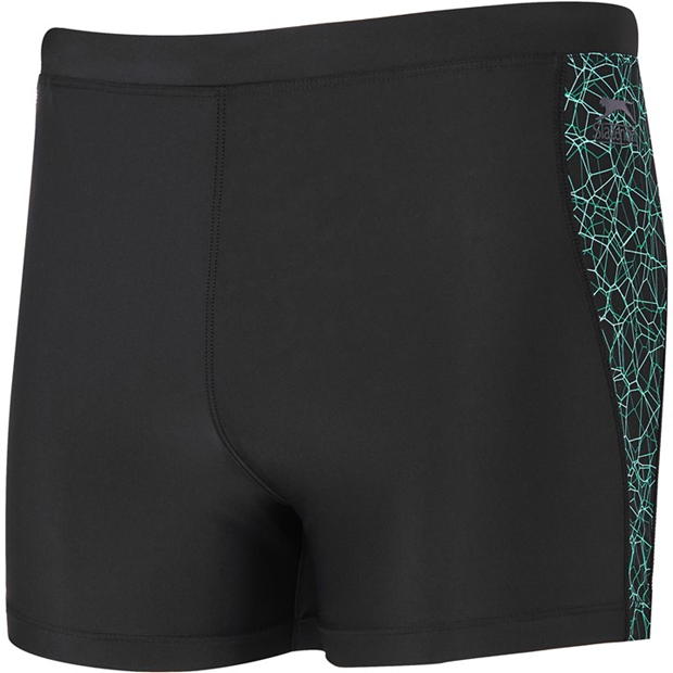 Black/Green - Slazenger - Splice Swimming Boxers Mens