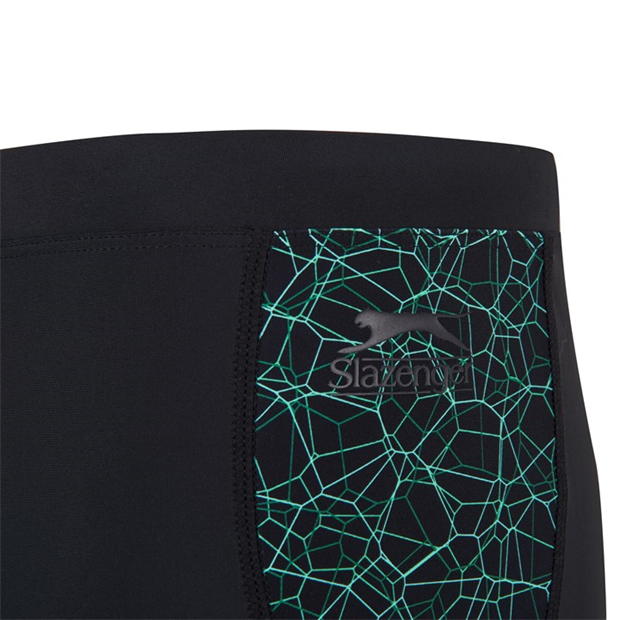 Black/Green - Slazenger - Splice Swimming Boxers Mens