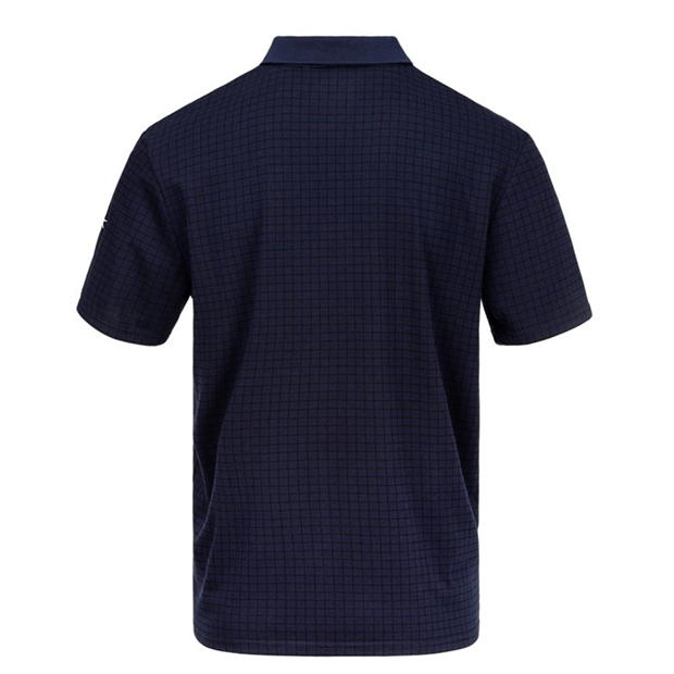 Navy - Slazenger - Check Golf Polo Mens