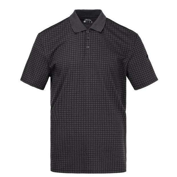 Charcoal - Slazenger - Check Golf Polo Mens