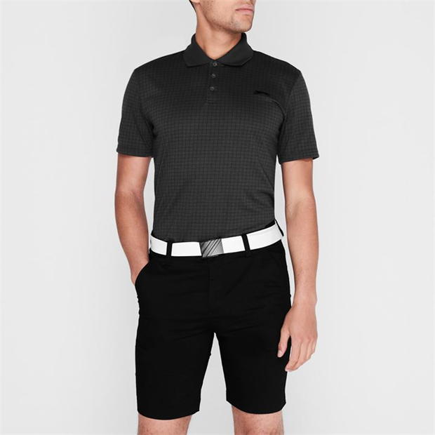 Charcoal - Slazenger - Check Golf Polo Mens