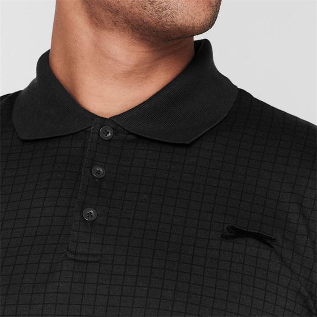 Charcoal - Slazenger - Check Golf Polo Mens