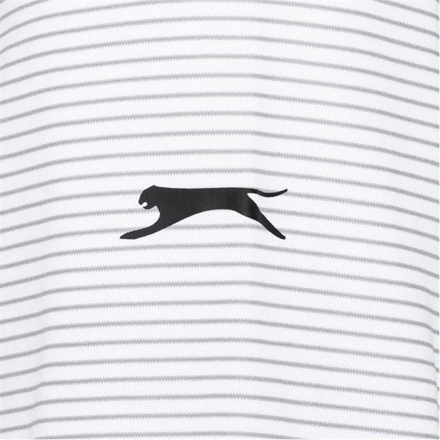 White - Slazenger - Micro Stripe Golf Polo Shirt Mens