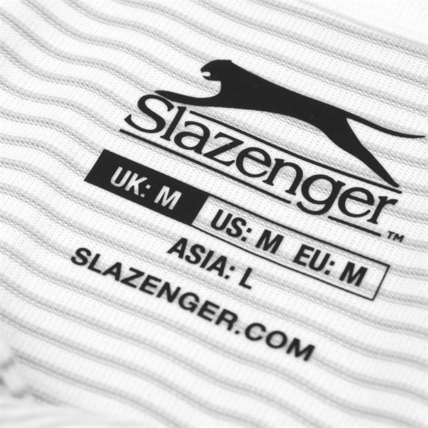 White - Slazenger - Micro Stripe Golf Polo Shirt Mens