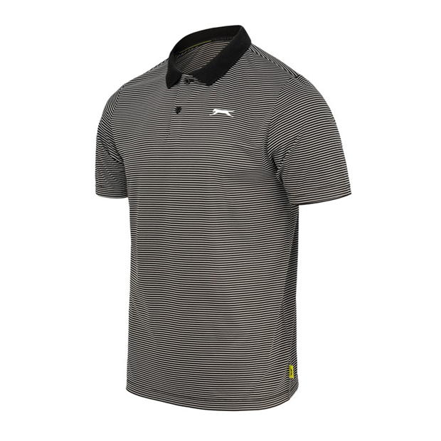 Black - Slazenger - Micro Stripe Golf Polo Shirt Mens