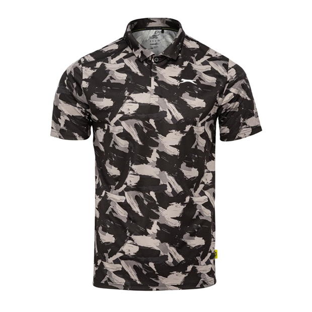 Black/Grey - Slazenger - Print Polo Sn43