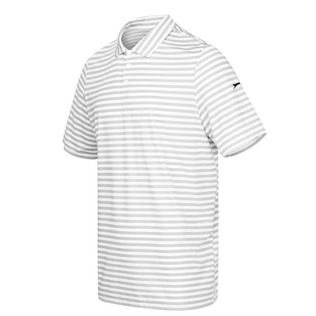 White - Slazenger - Stripe Polo Shirt Mens