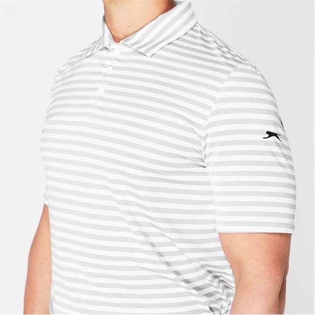 White - Slazenger - Stripe Polo Shirt Mens