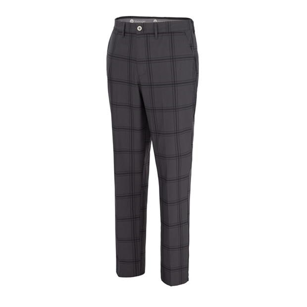 Charcoal - Slazenger - Check Golf Trousers Mens
