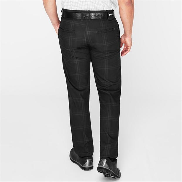 Charcoal - Slazenger - Check Golf Trousers Mens