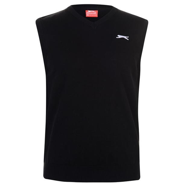 Black - Slazenger - V Neck Knitted Pullover Mens
