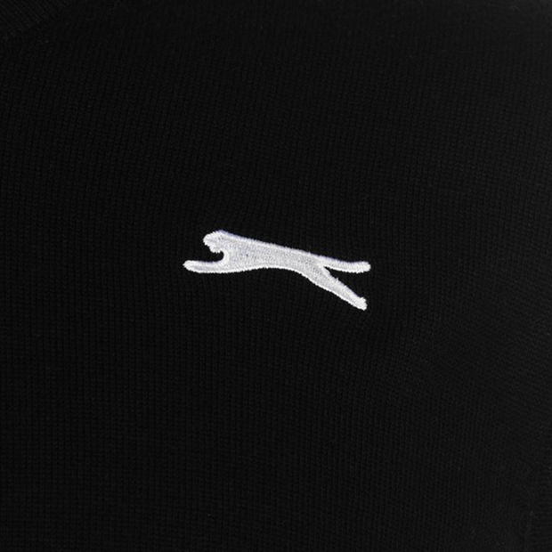 Black - Slazenger - V Neck Knitted Pullover Mens
