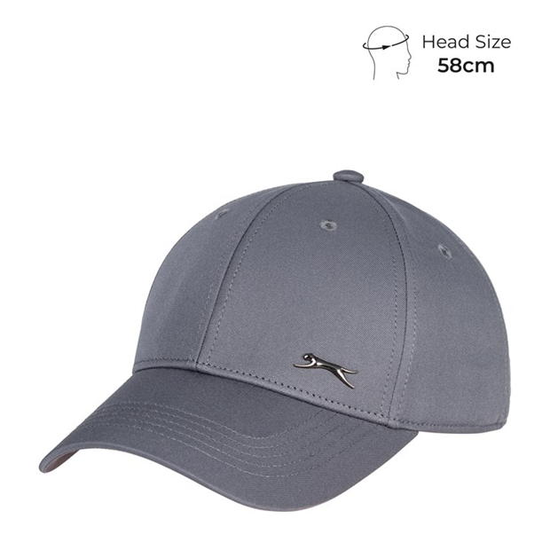 Grey - Slazenger - Classic Metal Badge Baseball Cap