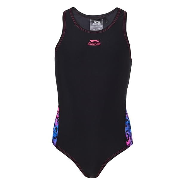 Black - Slazenger - Splice Racerback Swimsuit Junior Girls