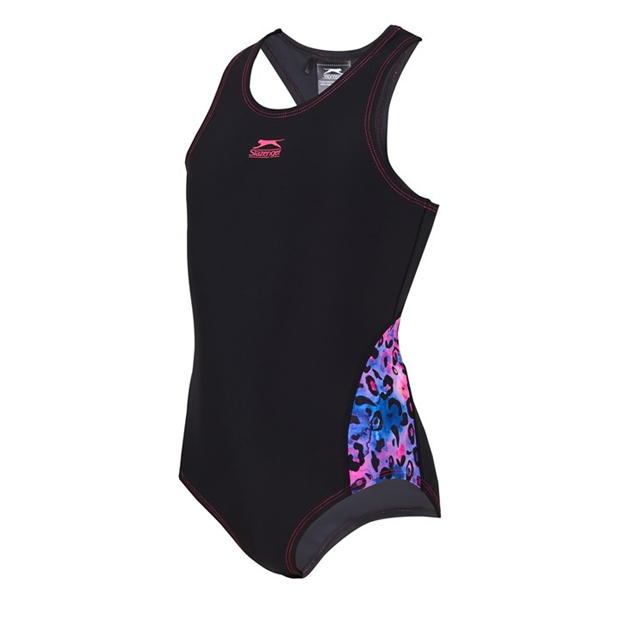 Black - Slazenger - Splice Racerback Swimsuit Junior Girls