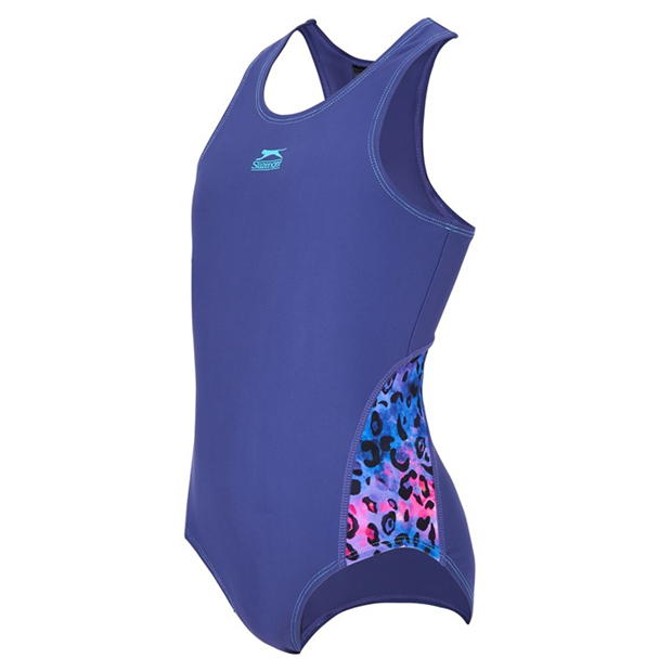 Navy - Slazenger - Splice Racerback Swimsuit Junior Girls