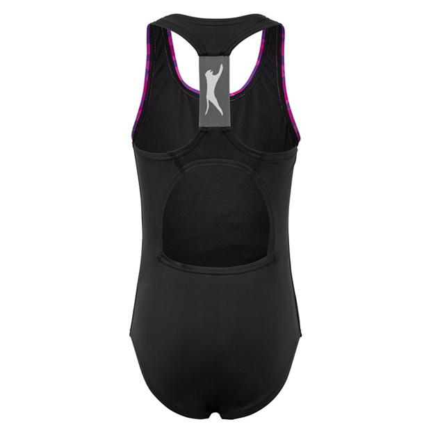 Black/Pink - Slazenger - Sport Back Swimsuit Junior Girls