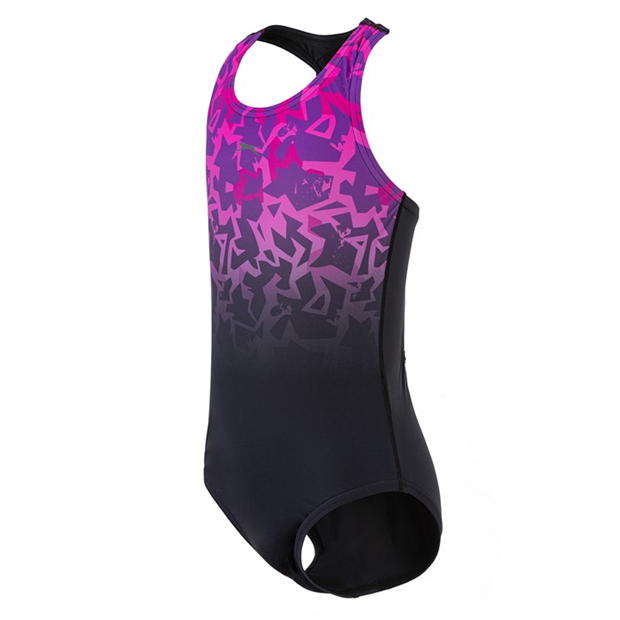 Black/Pink - Slazenger - Sport Back Swimsuit Junior Girls