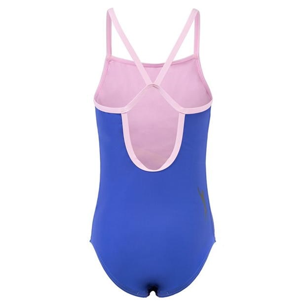 Blue/Pink - Slazenger - Thinstrap Swimsuit Junior Girls