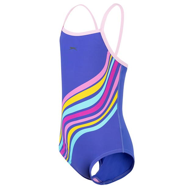 Blue/Pink - Slazenger - Thinstrap Swimsuit Junior Girls