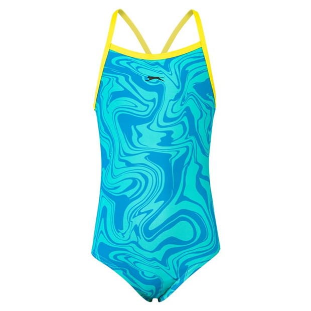 Blue/Yellow - Slazenger - Mesh Back Swimsuit Juniors