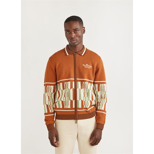 Espresso - Percival x Slazenger - Zip Knit Jacket