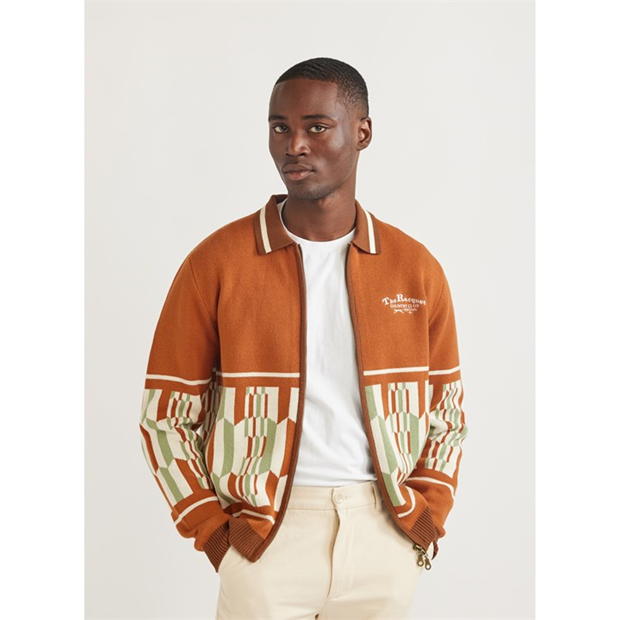 Espresso - Percival x Slazenger - Zip Knit Jacket