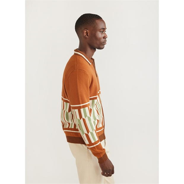 Espresso - Percival x Slazenger - Zip Knit Jacket