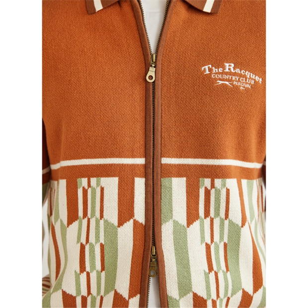 Espresso - Percival x Slazenger - Zip Knit Jacket