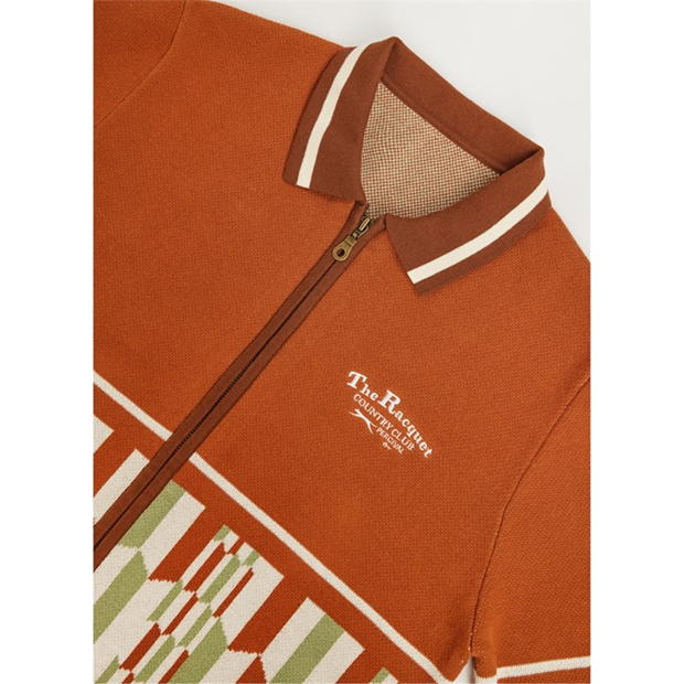 Espresso - Percival x Slazenger - Zip Knit Jacket