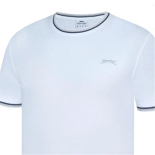 White - Slazenger - Tipped T Shirt Mens