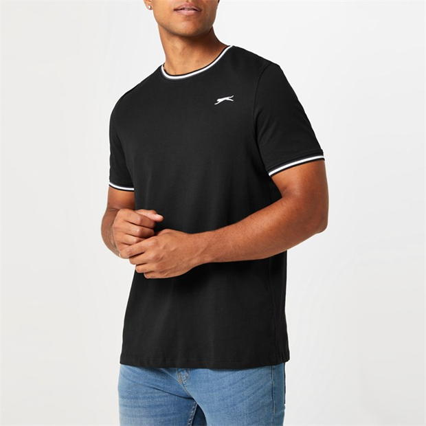 Black - Slazenger - Tipped T Shirt Mens