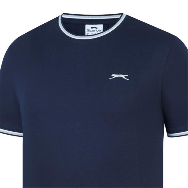 Navy - Slazenger - Tipped T Shirt Mens