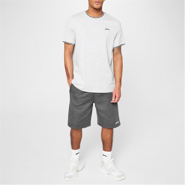 Grey Marl - Slazenger - Tipped T Shirt Mens