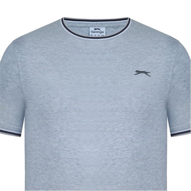 Grey Marl - Slazenger - Tipped T Shirt Mens