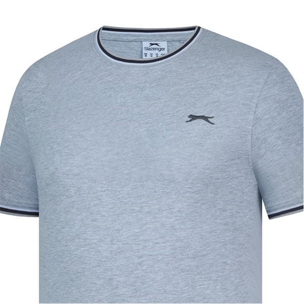 Grey Marl - Slazenger - Tipped T Shirt Mens